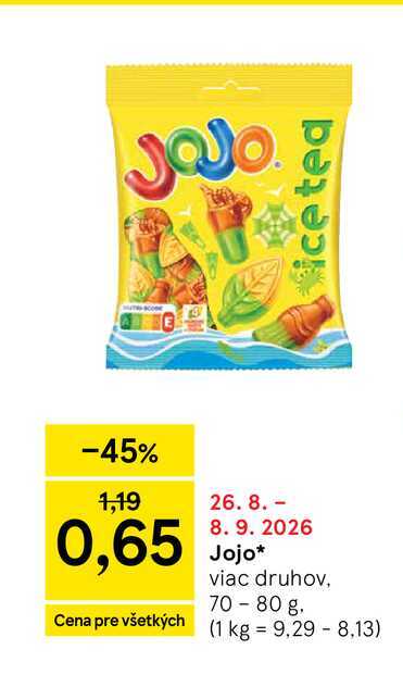 Jojo viac druhov, 70-80 g