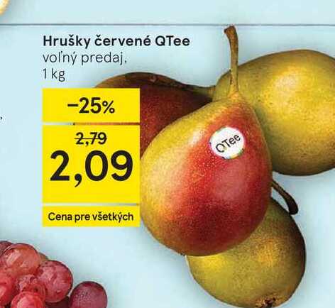 Hrušky červené QTee voľný predaj 1 kg 