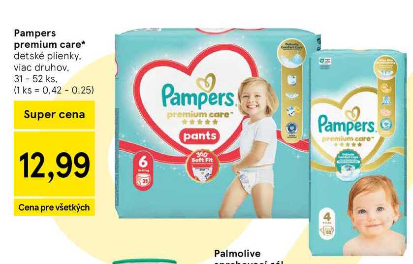 Pampers premium care detské plienky 31 - 52 ks