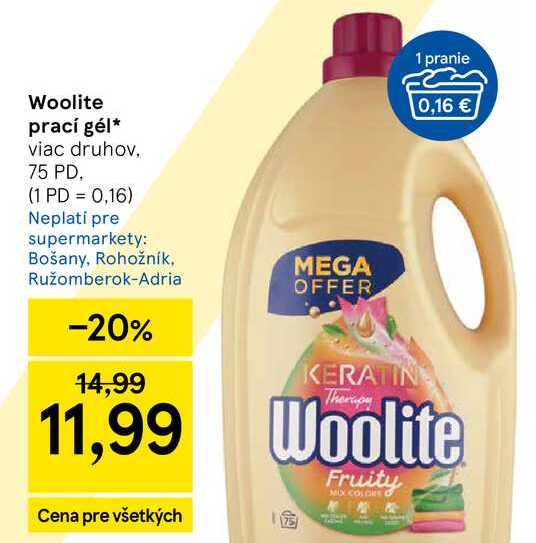 Woolite prací gél viac druhov 75 PD