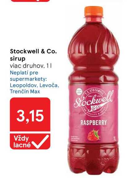 Stockwell & Co. sirup viac druhov, 1l