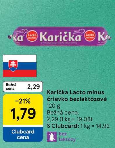 Karička Lacto mínus črievko bezlaktózové 120 g