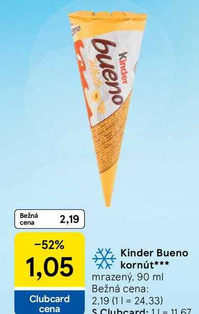 Kinder Bueno kornút mrazený, 90 ml