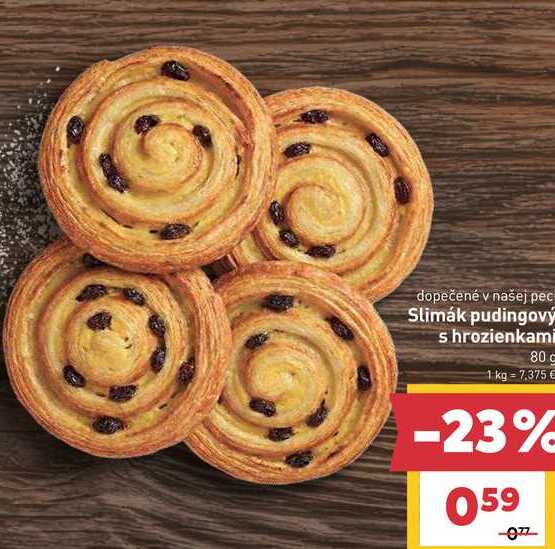 Slimák pudingový s hrozienkami 80 g