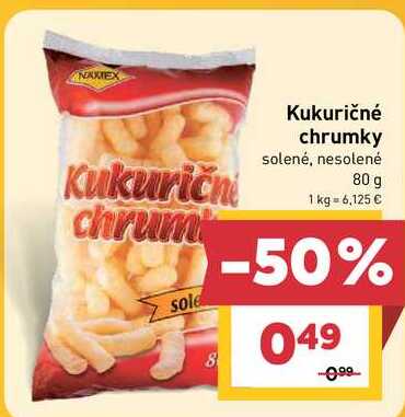 Kukuričné chrumky solené, nesolené 80 g