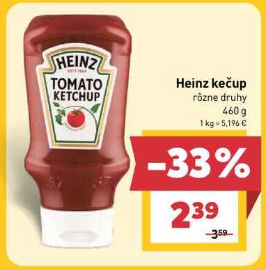 Heinz kečup rôzne druhy 460 g