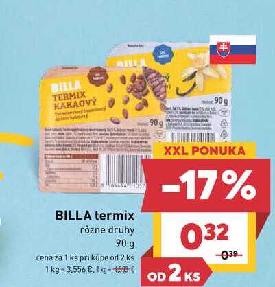 BILLA termix rôzne druhy 90 g