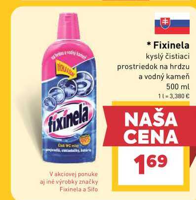 Fixinela kyslý čistiaci prostriedok na hrdzu a vodný kameň 500 ml