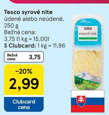Tesco syrové nite 250g