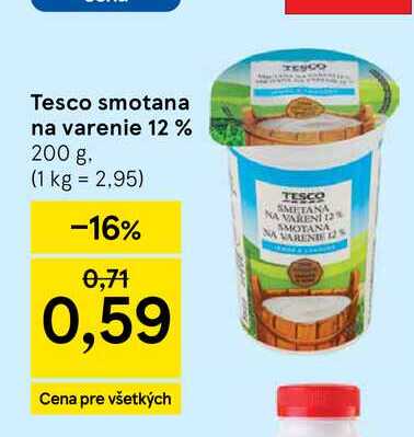 Tesco smotana na varenie 12% 200g