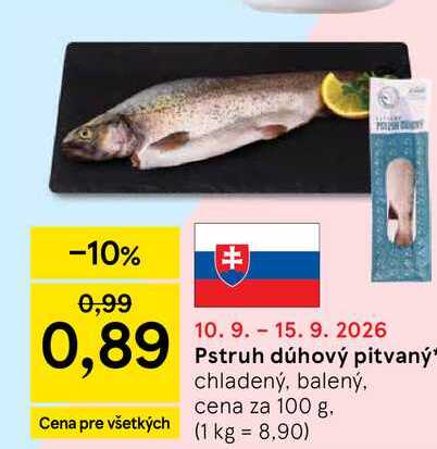 Pstruh dúhový pitvaný 100g