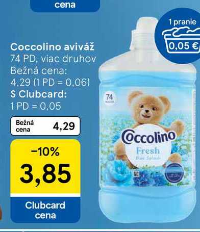 Coccolino aviváž 74 PD, viac druhov 
