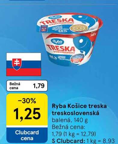 Ryba Košice treska balená, 140 g