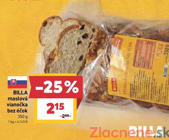 BILLA maslová vianočka bez éčok 350 g 