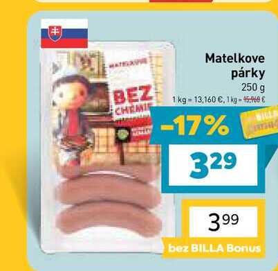 Matelkove párky 250 g