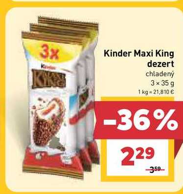 Kinder Maxi King dezert chladený 3 x 35 g