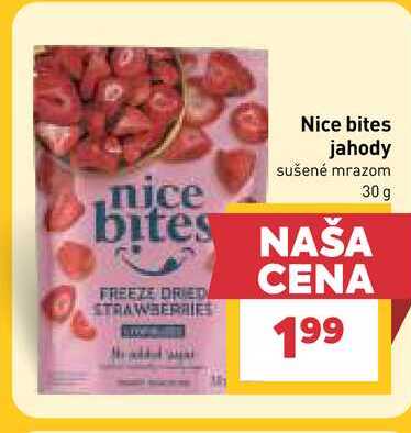 Nice bites jahody sušené mrazom 30 g