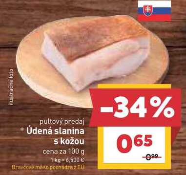 Údená slanina s kožou cena za 100 g 