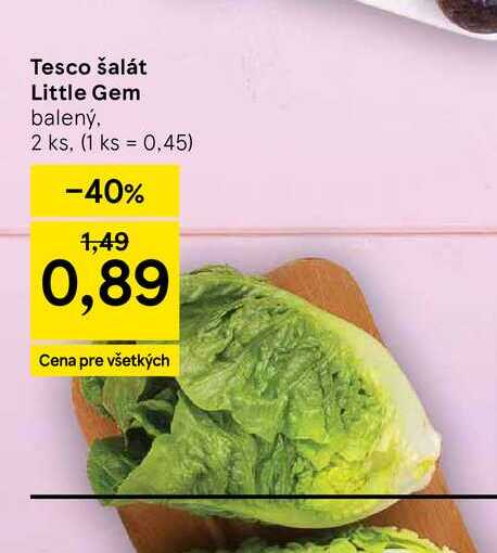 Tesco šalát Little Gem balený, 2 ks