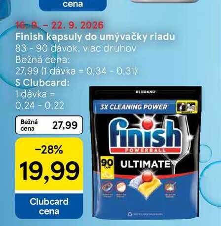 Finish kapsuly do umývačky riadu 83-90 dávok