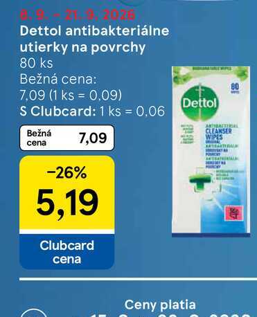 Dettol antibakteriálne utierky na povrchy 80 ks