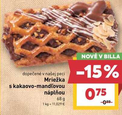 Mriežka s kakaovo-mandlovou náplňou 68 g 