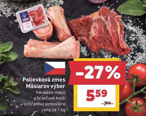 Polievková zmes Mäsiarov výber hovädzie mäso a bravčové kosti vochrannej atmosfére cena za 1 kg