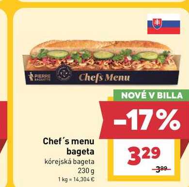 Chef's menu bageta kórejská bageta 230 g
