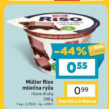 Müller Riso mliečna ryža rôzne druhy 200 g