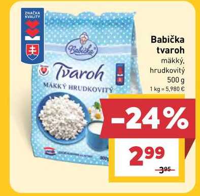 Babička tvaroh mäkký hrudkovitý 500 g