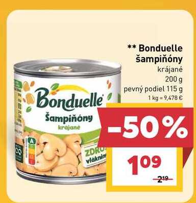 Bonduelle šampiňóny krájané 200 g