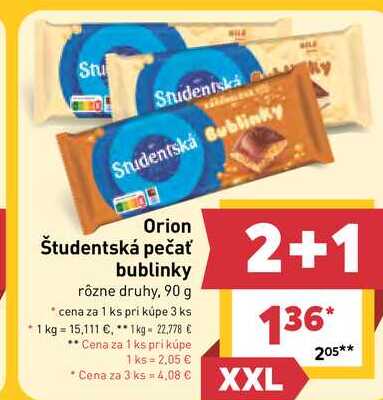 Študentská pečať bublinky rôzne druhy, 90 g