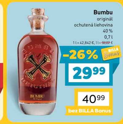 Bumbu originál ochutená liehovina 40% 0,7l
