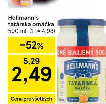 Hellmann's tatárska omáčka 500 ml