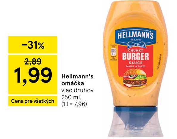 Hellmann's omáčka viac druhov, 250 ml