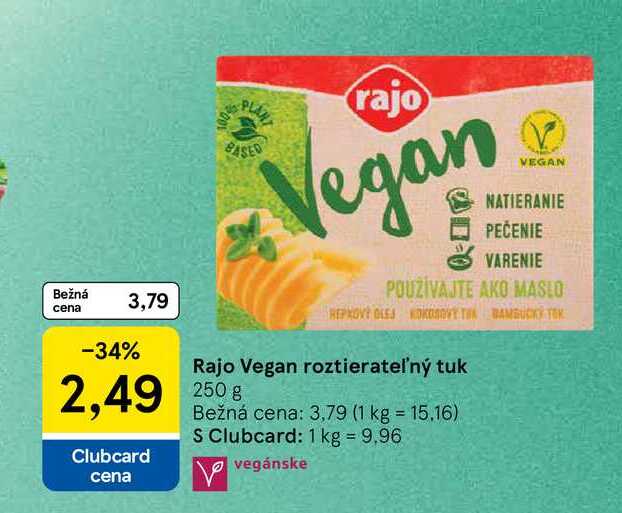 Rajo Vegan roztierateľný tuk 250 g