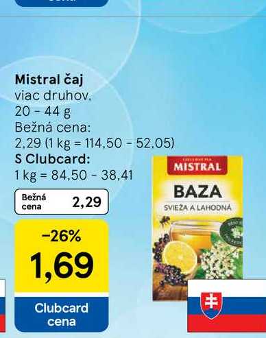 Mistral čaj viac druhov 20-44 g  v akcii