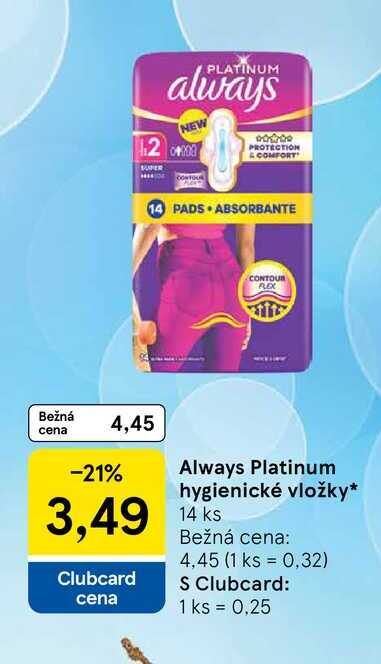 Always Platinum hygienické vložky 14 ks