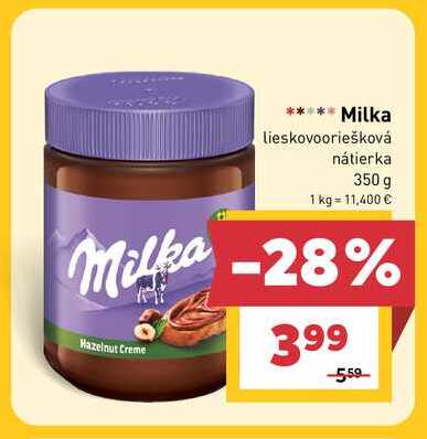 Milka lieskovooriešková nátierka 350 g