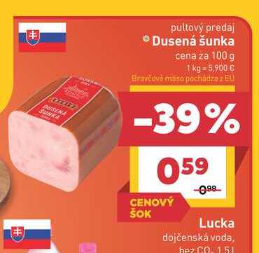 Dusená šunka cena za 100 g