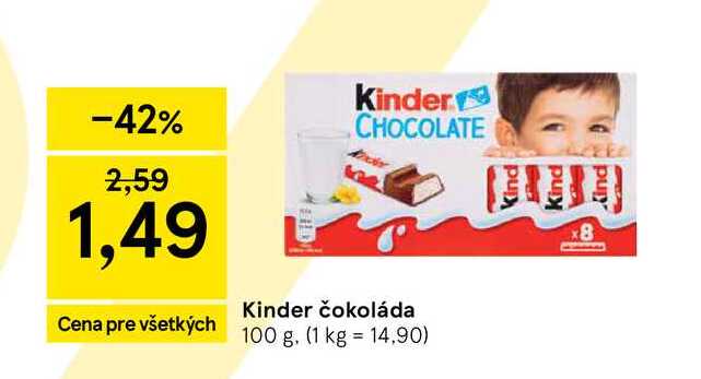 Kinder čokoláda 100 g