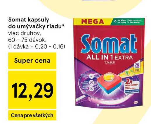 Somat kapsuly do umývačky riadu viac druhov, 60 - 75 dávok