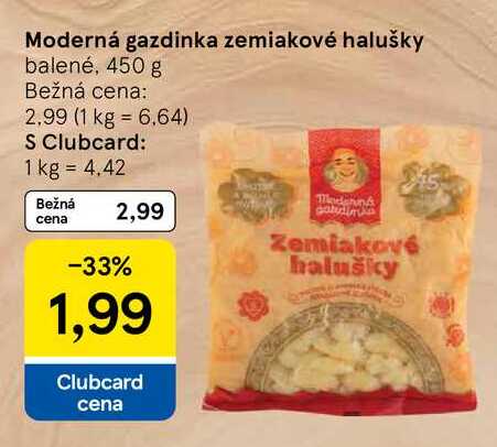 Moderná gazdinka zemiakové halušky balené, 450 g