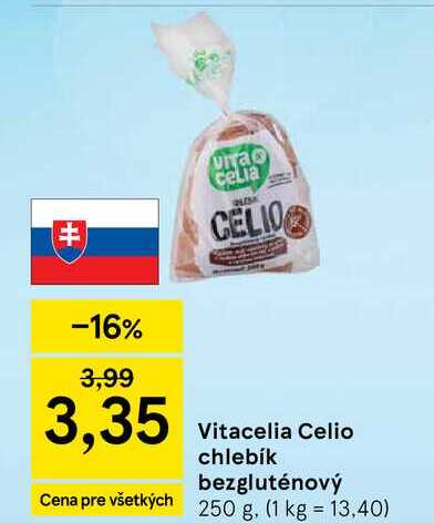Vitacelia Celio chlebík bezgluténový 250 g