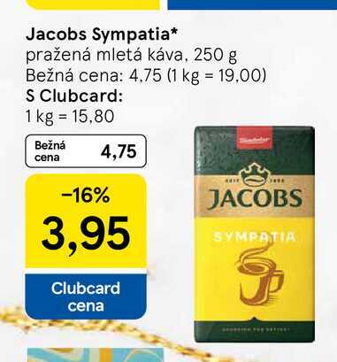 Jacobs Sympatia pražená mletá káva, 250 g