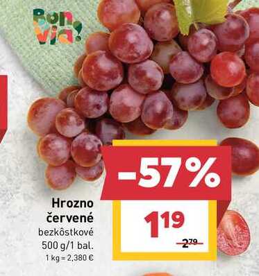 Hrozno červené bezkôstkové 500 g/1 bal.