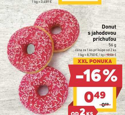 Donut s jahodovou príchuťou 56 g