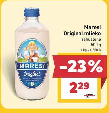 Maresi Original mlieko zahustené 500 g  v akcii