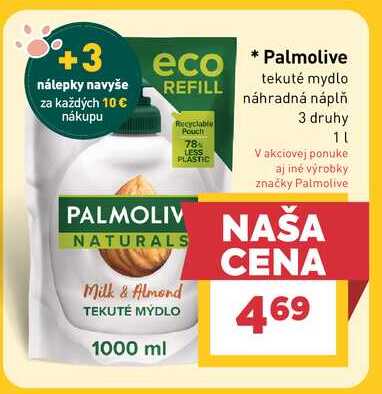 Palmolive tekuté mydlo náhradná náplň 3 druhy 1l