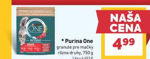Purina One granule pre mačky rôzne druhy, 750 g